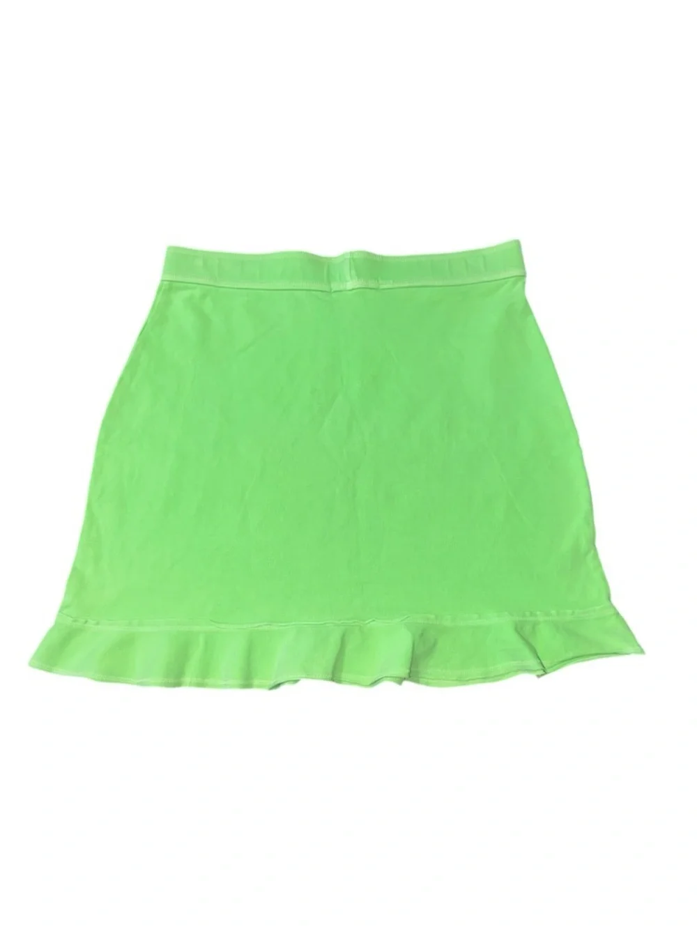 Fresh Produce Women’s Size S Lime Neon Green Cotton Blend Ruffle Hem Skirt